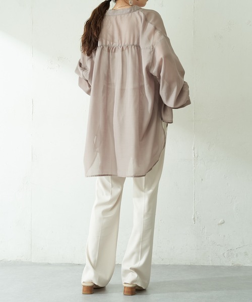 DISCOAT（ディスコート）の「【WEB限定】袖ボリュームシアーシャツ（シャツ/ブラウス・レディース・ブラック/イエロー/グレイッシュベージュ/ライトベージュ/ホワイト・FREE）」の20枚目の写真