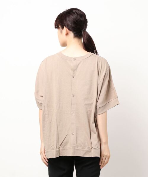 ELVENCE DEUX(エルベンスドゥ)の「2WAYテンジクワッフルPO(Tシャツ/カットソー・レディース・ブラック/ベージュ・MEDIUM)」の3枚目の写真