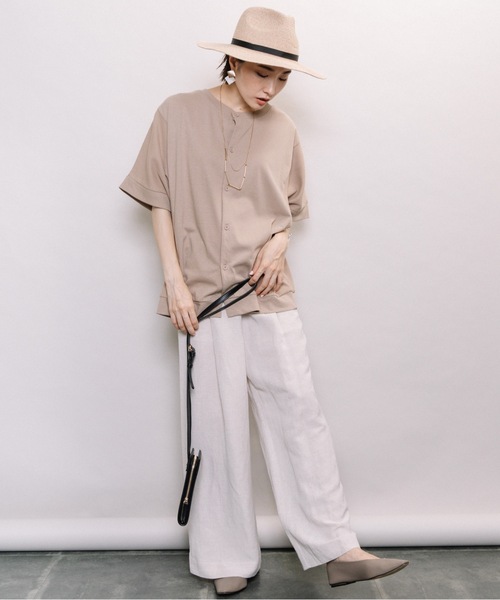 ELVENCE DEUX(エルベンスドゥ)の「2WAYテンジクワッフルPO(Tシャツ/カットソー・レディース・ブラック/ベージュ・MEDIUM)」の9枚目の写真