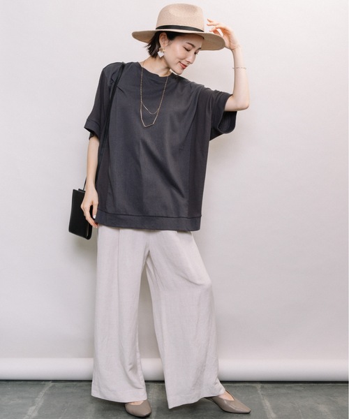 ELVENCE DEUX(エルベンスドゥ)の「2WAYテンジクワッフルPO(Tシャツ/カットソー・レディース・ブラック/ベージュ・MEDIUM)」の13枚目の写真