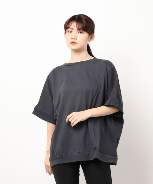 ELVENCE DEUX(エルベンスドゥ)の「2WAYテンジクワッフルPO(Tシャツ/カットソー・レディース・ブラック/ベージュ・MEDIUM)」の6枚目の写真