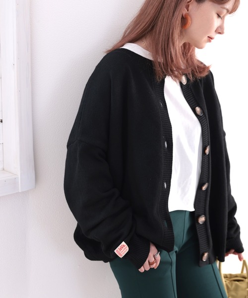 Java（ジャバ）の「《JaVa ジャバコラボ》さらっとゆったり。2wayニットカーディガン（カーディガン/ボレロ・レディース・ブラック/ベージュ/アイボリー/モカ/スモークピンク・MEDIUM/LARGE/X-LARGE）」の15枚目の写真