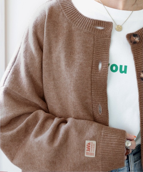 Java（ジャバ）の「《JaVa ジャバコラボ》さらっとゆったり。2wayニットカーディガン（カーディガン/ボレロ・レディース・ブラック/ベージュ/アイボリー/モカ/スモークピンク・MEDIUM/LARGE/X-LARGE）」の14枚目の写真