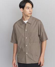 BEAUTY&YOUTH UNITED ARROWS | BY TC ミニチェック キャンプカラー ビッグシルエット シャツ(シャツ/ブラウス)