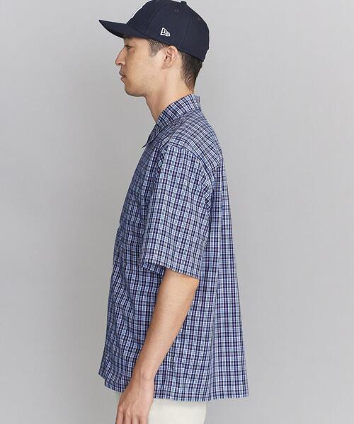 BEAUTY&YOUTH UNITED ARROWS（ビューティーアンドユースユナイテッドアローズ）の「BY TC ミニチェック キャンプカラー ビッグシルエット シャツ（シャツ/ブラウス・メンズ・ブラウン/コバルトブルー・SMALL/MEDIUM/LARGE/X-LARGE）」の6枚目の写真