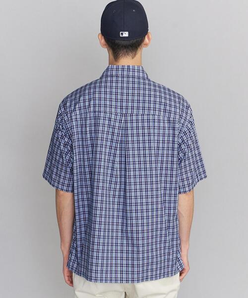 BEAUTY&YOUTH UNITED ARROWS（ビューティーアンドユースユナイテッドアローズ）の「BY TC ミニチェック キャンプカラー ビッグシルエット シャツ（シャツ/ブラウス・メンズ・ブラウン/コバルトブルー・SMALL/MEDIUM/LARGE/X-LARGE）」の9枚目の写真