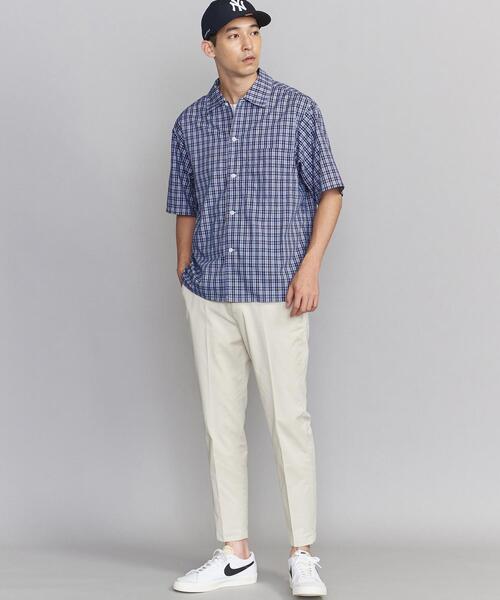 BEAUTY&YOUTH UNITED ARROWS（ビューティーアンドユースユナイテッドアローズ）の「BY TC ミニチェック キャンプカラー ビッグシルエット シャツ（シャツ/ブラウス・メンズ・ブラウン/コバルトブルー・SMALL/MEDIUM/LARGE/X-LARGE）」の7枚目の写真