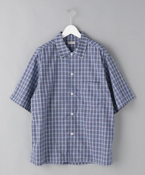 BEAUTY&YOUTH UNITED ARROWS（ビューティーアンドユースユナイテッドアローズ）の「BY TC ミニチェック キャンプカラー ビッグシルエット シャツ（シャツ/ブラウス・メンズ・ブラウン/コバルトブルー・SMALL/MEDIUM/LARGE/X-LARGE）」の5枚目の写真