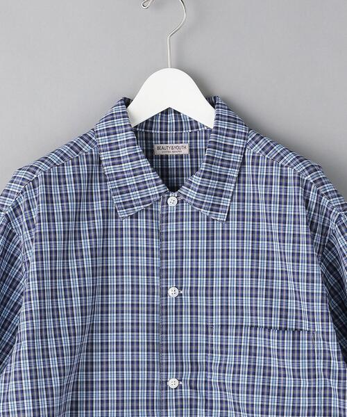 BEAUTY&YOUTH UNITED ARROWS（ビューティーアンドユースユナイテッドアローズ）の「BY TC ミニチェック キャンプカラー ビッグシルエット シャツ（シャツ/ブラウス・メンズ・ブラウン/コバルトブルー・SMALL/MEDIUM/LARGE/X-LARGE）」の10枚目の写真