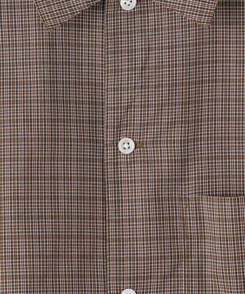 BEAUTY&YOUTH UNITED ARROWS（ビューティーアンドユースユナイテッドアローズ）の「BY TC ミニチェック キャンプカラー ビッグシルエット シャツ（シャツ/ブラウス・メンズ・ブラウン/コバルトブルー・SMALL/MEDIUM/LARGE/X-LARGE）」の14枚目の写真