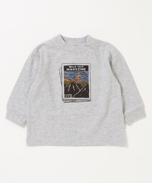 Ocean&Ground（オーシャン&グラウンド）の「マウンテンptTシャツ（Tシャツ/カットソー・キッズ・パープル/グレー/オリーブ・90/100/110/120/80/130/95/140）」の2枚目の写真