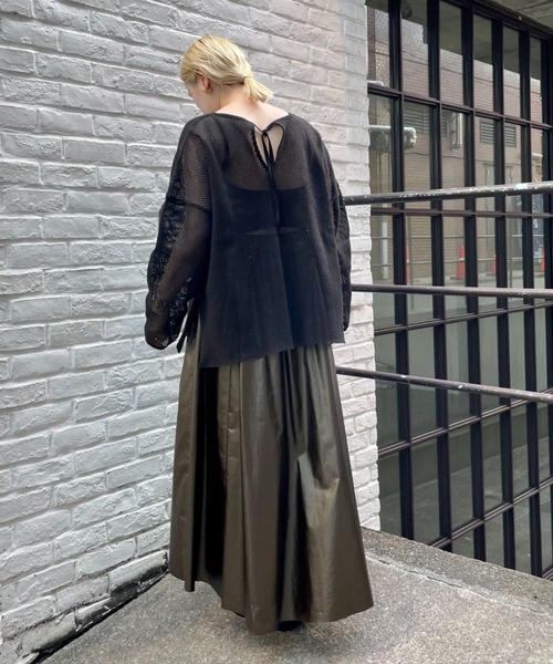 CIAOPANIC(チャオパニック)の「レザーライクギャザースカート(スカート・レディース・ブラック/ブラウン・FREE)」の13枚目の写真