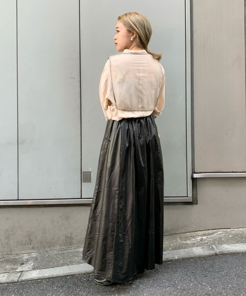 CIAOPANIC(チャオパニック)の「レザーライクギャザースカート(スカート・レディース・ブラック/ブラウン・FREE)」の20枚目の写真