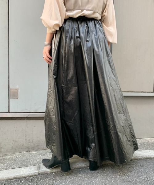 CIAOPANIC(チャオパニック)の「レザーライクギャザースカート(スカート・レディース・ブラック/ブラウン・FREE)」の16枚目の写真
