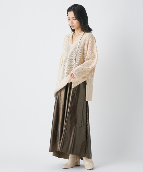 CIAOPANIC(チャオパニック)の「レザーライクギャザースカート(スカート・レディース・ブラック/ブラウン・FREE)」の14枚目の写真