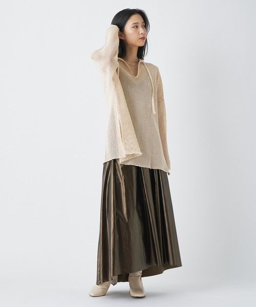 CIAOPANIC(チャオパニック)の「レザーライクギャザースカート(スカート・レディース・ブラック/ブラウン・FREE)」の18枚目の写真