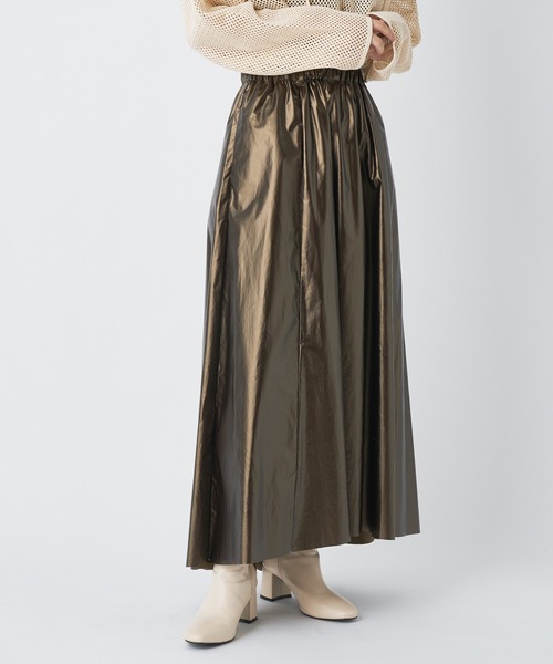 CIAOPANIC(チャオパニック)の「レザーライクギャザースカート(スカート・レディース・ブラック/ブラウン・FREE)」の21枚目の写真