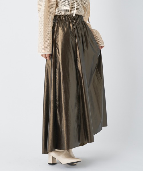 CIAOPANIC(チャオパニック)の「レザーライクギャザースカート(スカート・レディース・ブラック/ブラウン・FREE)」の9枚目の写真