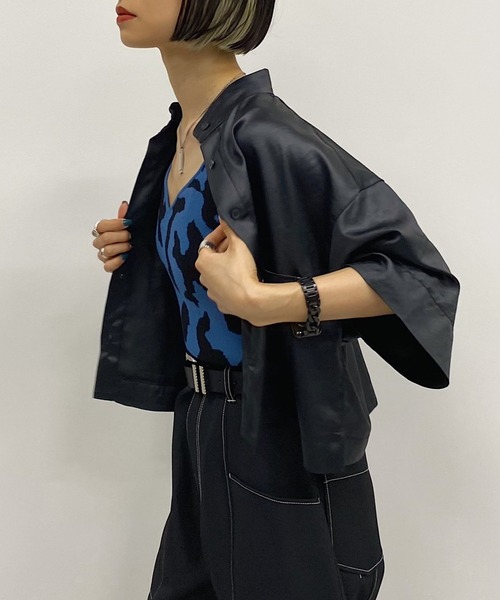 PAGEBOY(ページボーイ)の「CORE / ハイスタンドBOXシャツ(シャツ/ブラウス・レディース・クリーム/ブラック・FREE)」の13枚目の写真