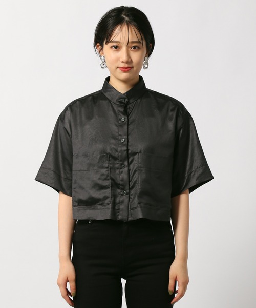 PAGEBOY(ページボーイ)の「CORE / ハイスタンドBOXシャツ(シャツ/ブラウス・レディース・クリーム/ブラック・FREE)」の4枚目の写真