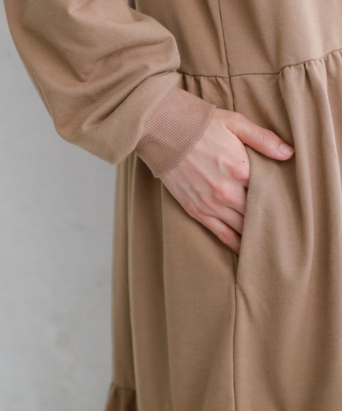 n'OrLABEL（ノアールレーベル）の「『ティアードパーカーワンピース』（ワンピース・レディース・モカ/杢グレー/ブラック・FREE）」の5枚目の写真