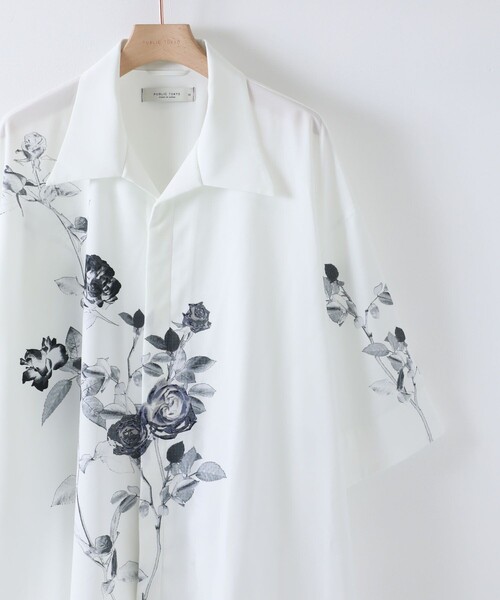 PUBLIC TOKYO（パブリックトウキョウ）の「ダークフラワーシャツ（シャツ/ブラウス・メンズ・ブラック/ホワイト・2/1）」の8枚目の写真