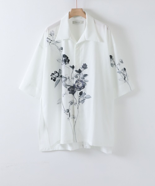 PUBLIC TOKYO（パブリックトウキョウ）の「ダークフラワーシャツ（シャツ/ブラウス・メンズ・ブラック/ホワイト・2/1）」の2枚目の写真