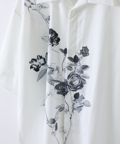 PUBLIC TOKYO（パブリックトウキョウ）の「ダークフラワーシャツ（シャツ/ブラウス・メンズ・ブラック/ホワイト・2/1）」の3枚目の写真