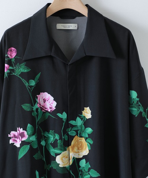 PUBLIC TOKYO（パブリックトウキョウ）の「ダークフラワーシャツ（シャツ/ブラウス・メンズ・ブラック/ホワイト・2/1）」の5枚目の写真