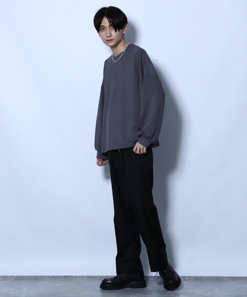 HARE（ハレ）の「ソデボリュームカットソー(HARE)（Tシャツ/カットソー・メンズ・ブラック/ベージュ/グレー・SMALL/MEDIUM）」の14枚目の写真