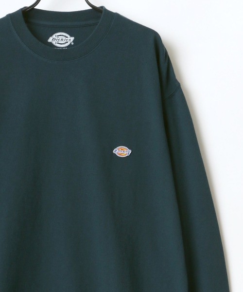 Dickies（ディッキーズ）の「Dickies/ディッキーズ ビッグシルエット ミニロゴワッペン ワンポイント刺繍 ロングスリーブTシャツ/Tトレーナー（Tシャツ/カットソー・メンズ・ホワイト/グリーン/ブラック/ベージュ/ブルー系その他/サックスブルー/ピンク/キャメル/グレイッシュベージュ・XL/L/M）」の8枚目の写真