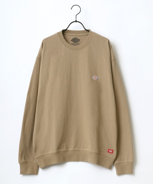 Dickies（ディッキーズ）の「Dickies/ディッキーズ ビッグシルエット ミニロゴワッペン ワンポイント刺繍 ロングスリーブTシャツ/Tトレーナー（Tシャツ/カットソー・メンズ・ホワイト/グリーン/ブラック/ベージュ/ブルー系その他/サックスブルー/ピンク/キャメル/グレイッシュベージュ・XL/L/M）」の12枚目の写真