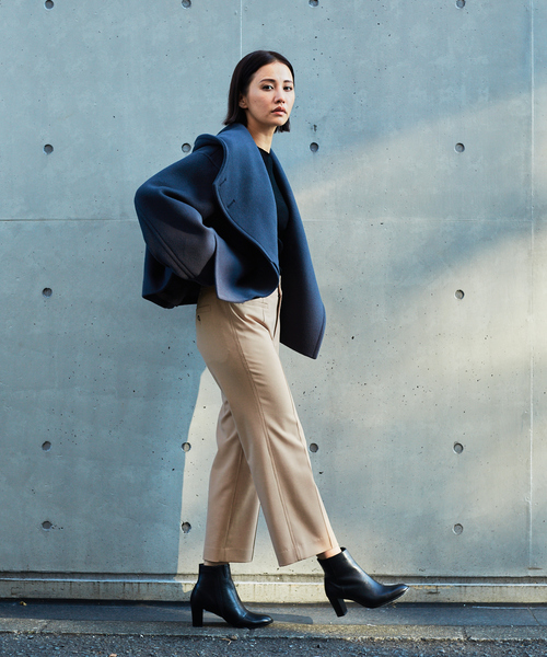 qualite（カリテ）の「スタンドフードウールコート（その他アウター・レディース・チャコールグレー/アイボリー・38/36）」の3枚目の写真