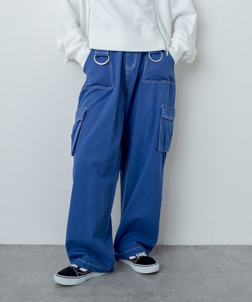 RASVOA(ラスボア)の「Dカン配色パンツ(その他パンツ・レディース・グリーン/ブルー/ブラック・FREE)」の1枚目の写真