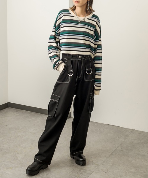 RASVOA(ラスボア)の「Dカン配色パンツ(その他パンツ・レディース・グリーン/ブルー/ブラック・FREE)」の17枚目の写真