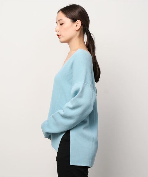 B'2nd（ビーセカンド）の「Uncut Bound(アンカットバウンド) 　リバーシブルVネックニットプルオーバー（ニット/セーター・レディース・ライトグレー/サックスブルー/アイボリー・FREE）」の6枚目の写真