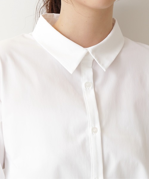 NATURAL BEAUTY BASIC（ナチュラルビューティーベーシック）の「バックプリーツチュニック（シャツ/ブラウス・レディース・ネイビー/オフホワイト・SMALL/MEDIUM）」の8枚目の写真