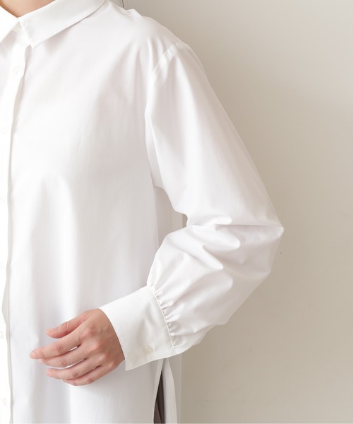 NATURAL BEAUTY BASIC（ナチュラルビューティーベーシック）の「バックプリーツチュニック（シャツ/ブラウス・レディース・ネイビー/オフホワイト・SMALL/MEDIUM）」の9枚目の写真