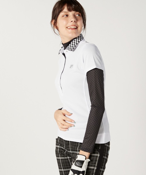 FILA（フィラ）の「【FILA / フィラゴルフ】レディース半袖シャツ 長袖ハイネックインナーシャツセット / ゴルフウェア（ポロシャツ・レディース・ホワイト・MEDIUM/X-LARGE/LARGE）」の11枚目の写真