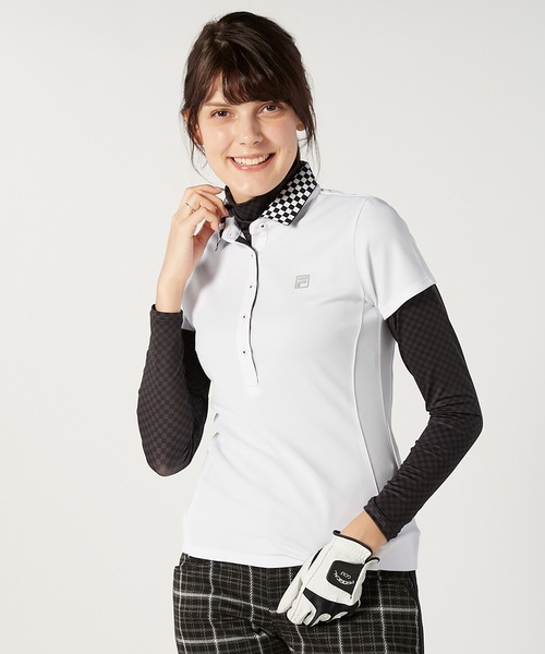 FILA（フィラ）の「【FILA / フィラゴルフ】レディース半袖シャツ 長袖ハイネックインナーシャツセット / ゴルフウェア（ポロシャツ・レディース・ホワイト・MEDIUM/X-LARGE/LARGE）」の8枚目の写真