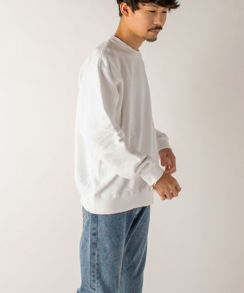 GLOSTER（グロスター）の「【GLOSTER/グロスター】ダメージ加工 クルーネックスウェット（スウェット・メンズ・ホワイト/ブラック・MEDIUM）」の18枚目の写真