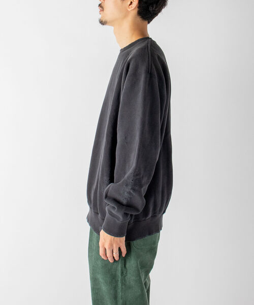 GLOSTER（グロスター）の「【GLOSTER/グロスター】ダメージ加工 クルーネックスウェット（スウェット・メンズ・ホワイト/ブラック・MEDIUM）」の17枚目の写真