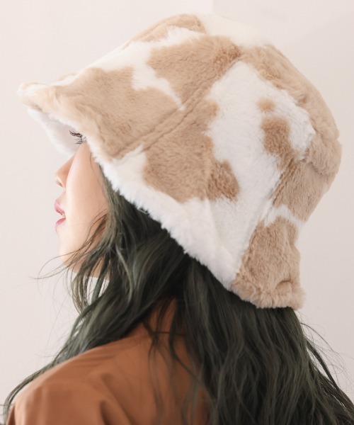 Me%（ミィパーセント）の「ﾌｧｰHAT（キャップ・レディース・ベージュ/ブラック/ホワイト・FREE）」の3枚目の写真