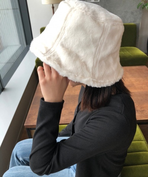 Me%（ミィパーセント）の「ﾌｧｰHAT（キャップ・レディース・ベージュ/ブラック/ホワイト・FREE）」の5枚目の写真