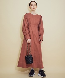 MADEMOISELLE ROPE' | バックシャーリングステッチワンピース(ワンピース)