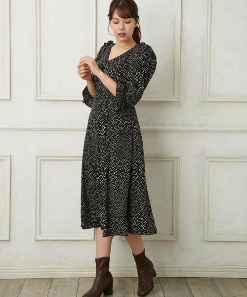 Allamanda(アラマンダ)の「胸切替パワショルワンピース(ワンピース・レディース・ブラウン/ホワイト×ブラック/ブラック×ホワイト/チェック・M)」の3枚目の写真