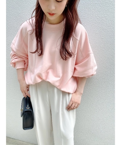 JUMELLE（ジュメロ）の「デイリープルオーバー（スウェット・レディース・ホワイト/チャコールグレー/ピンク・FREE）」の3枚目の写真