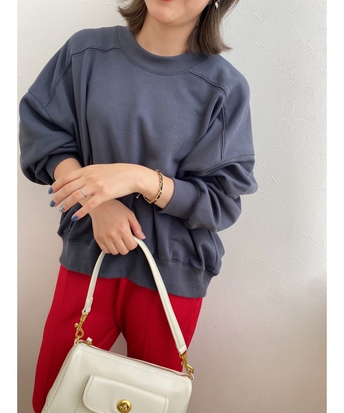 JUMELLE（ジュメロ）の「デイリープルオーバー（スウェット・レディース・ホワイト/チャコールグレー/ピンク・FREE）」の6枚目の写真