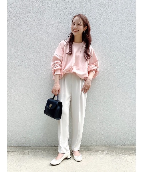 JUMELLE（ジュメロ）の「デイリープルオーバー（スウェット・レディース・ホワイト/チャコールグレー/ピンク・FREE）」の13枚目の写真