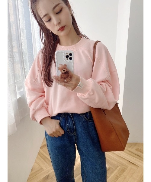 JUMELLE（ジュメロ）の「デイリープルオーバー（スウェット・レディース・ホワイト/チャコールグレー/ピンク・FREE）」の8枚目の写真